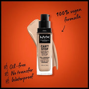 NYX Professional Makeup Can't Stop Won't Stop Full Coverage Foundation 04 Light Ivory 30ml