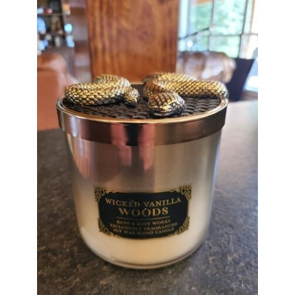 Wicked Vanilla Woods 3D Intricate Snake Lid 3-Wick Candle