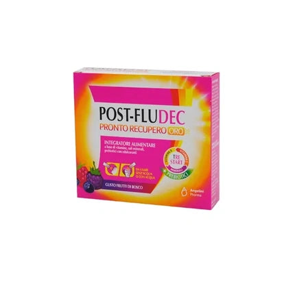 Angelini Postfludec Quick Recovery Gold Berry Flavor - 12 Sticks Of 25 Milliliters