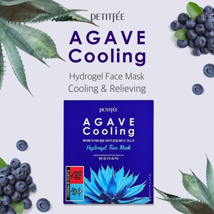 Petitfee Agave Cooling Hydrogel Face Mask 5 Sheets 1.12 Oz 32g Each
