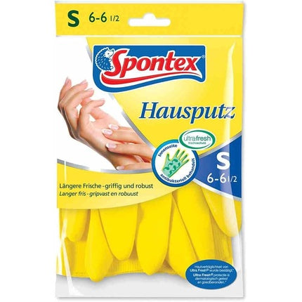 Spontex 121-10026 House Cleaning Gloves, Size S, Yellow 1 Pair