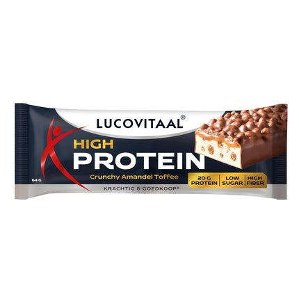 Lucovitaal Lucovitaal Sport Protein High Reep Crunchy Almond Toffee