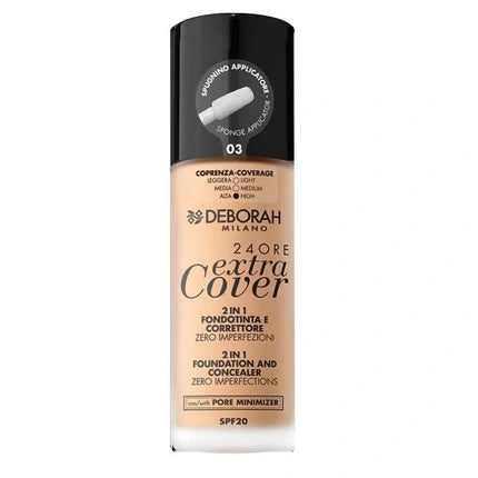 Deborah Milano 24 Hour Extra Cover 2 In 1 Spf 20 03 30ml Foundation