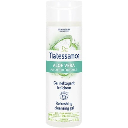Natessance Aloe Vera Pure Organic Fair Trade Juice Freshening Gel 200ml