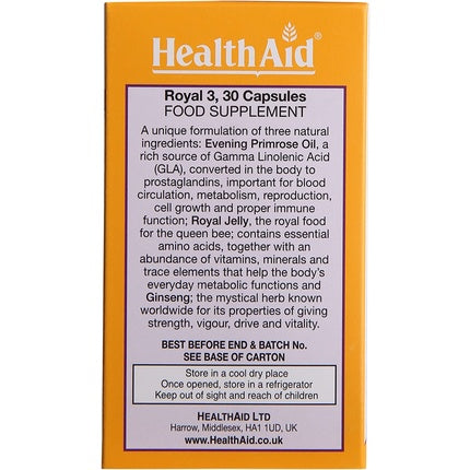 HealthAid Royal +3 30 Capsules