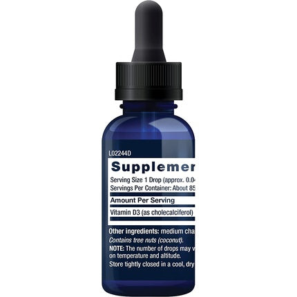 Life Extension Liquid Vitamin D3 50mcg (2000IU) Supplement 1 fl. Oz. - 850 Servings