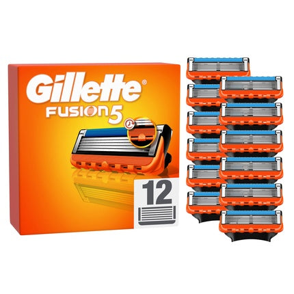 Gillette Fusion5 Men's Razor Blades - Orange/Black - 12 Pieces