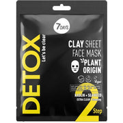 7days 7days Detox Lets Be Clear Clay Sheet Face Mask Kaolin Seaweed Step 2 - 12 Grams