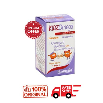 Health Aid KidzOmega 60 Chewable Capsules EPA/DHA Orange 1+ Year