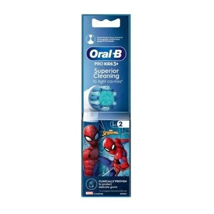 Oral-B Pro Kids 3+ Superior Cleaning Spiderman Replacement Brush Heads - 2 Pack