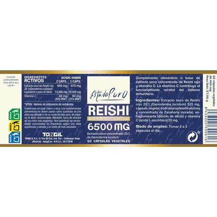 Reishi 60 Capsules 6500mg Tongil