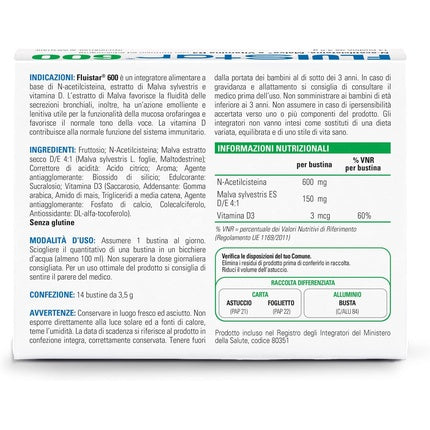 Fluistar 600 Soothing and Calming Effect Respiratory Well-being Natural Origin Mallow Vitamin D