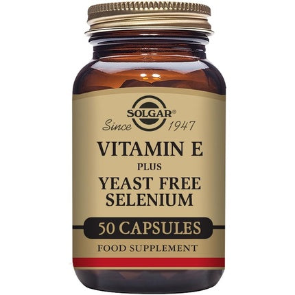 Solgar Vitamin E with Yeast Free Selenium Supports Immune System and Metabolism Vegetable Capsules
