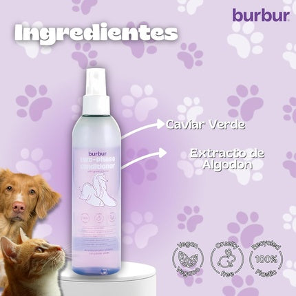 Burbur Dog Conditioner Spray for Detangling and Brushing for All Breeds