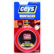 ceys CEY400507240 MONTACK A.T. INMEDIATO Blister Tape 2.5 x 19mm Transparent Red