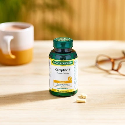 Nature's Bounty Complete B Vitamin Complex Caplets 100 Coated Capsules