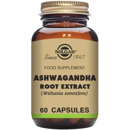 Solgar Ashwagandha Root Extract Adaptogen Herbal Supplement Ayurvedic Medicine Vegan 60 Vegetable Capsules