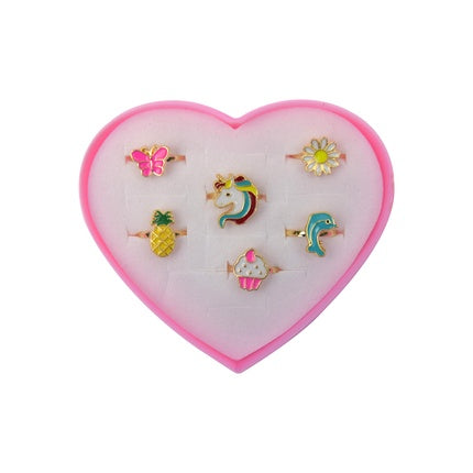 Pocket Money Box Of Silver Rings 6 Pcs 640113