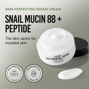 JUMISO Snail Mucin 88 + Peptide Cream 100ml for Sensitive Skin - Calming Acne and Strengthening Skin Barrier