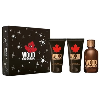 Dsquared Wood Set - Eau De Toilette Spray 100ml, Shower Gel 100ml, After Shave Balm 100ml