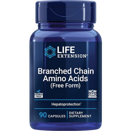Life Extension Branched Chain Amino Acids BCAA Supplement Essential Nutrition L-Leucine L-Isoleucine L-Valine for Muscle Recovery Support after Workout 90 Capsules