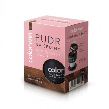 Colorwin Root Cover Up Powder Gray Retouching Powder With Mirror And Applicator Light Brown 3.2g
