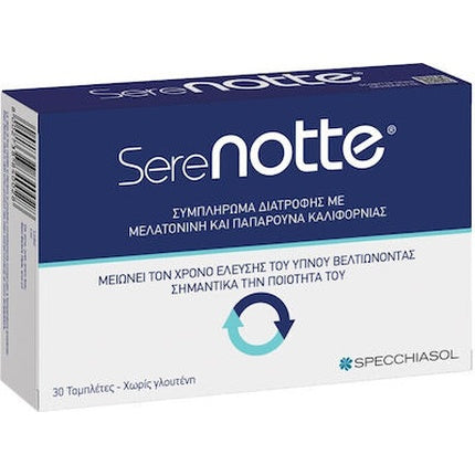 Specchiasol Serenotte Plus Dietary Supplement With Melatonin For Sleep Quality - 30 Tablets