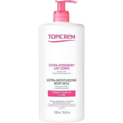 Topicrem Ultra-Hydrating Body Lotion Fragrance Free 1L