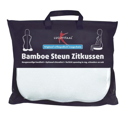 Lucovitaal Bamboo Support Seat Cushion White