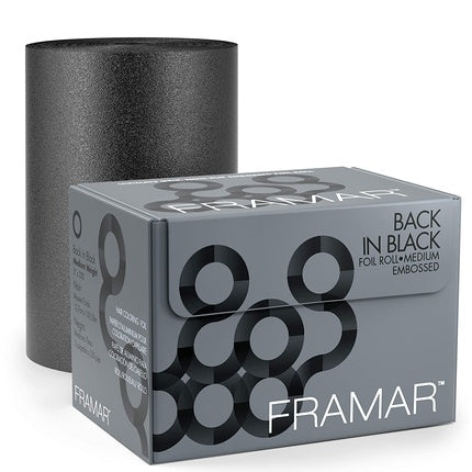 Framar Back in Black Embossed Aluminum Foil for Hair Color Medium 320m