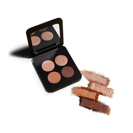 Clean Luxury Cosmetics Natural Pressed Mineral Quad Eyeshadow Sweet Talk Pigmented Matte and Shimmer Palette Compact Cruelty Free Paraben Free Gluten-free 1 Count