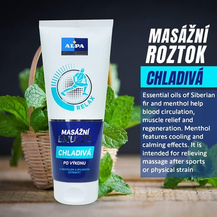 Alpa Emulsion Cooling Massage Emulsion with Menthol and Herbal Extracts 210ml