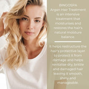 Bingospa Argan Conditioner 250g - Dry and Damaged Hair Treatment with Flax