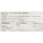 NOW Foods CoQ10 Cardiovascular Health 100mg 50 Softgels