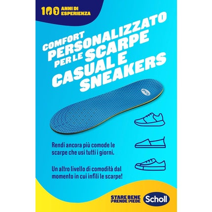 Scholl GelActiv Insoles Casual Shoes and Sneakers with Memory Foam and GelWave Shock Absorbing Technology Size S