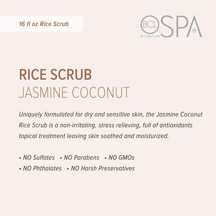 Bio Creative Lab Rice Scrub Jasmine Coconut 16 Ounce