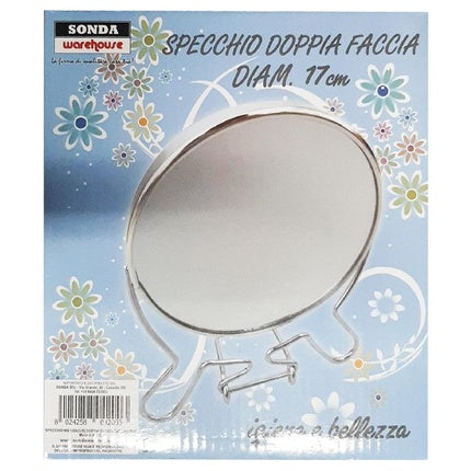 Sonda Round Bilevel Mirror with Support, 17cm