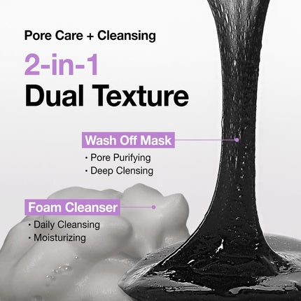 Coxir Txa Mucin Pore Mask Cleanser with Tranexamic Acid, Charcoal, and Black Rice