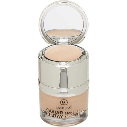 Dermacol 2-in-1 Long-Stay Foundation & Concealer with Caviar Moisturizing and Mattifying Pale