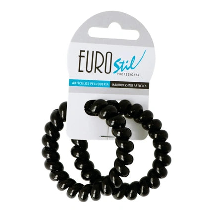 Eurostil Black Spiral Hair Ties Large 55cm Pack Of 1