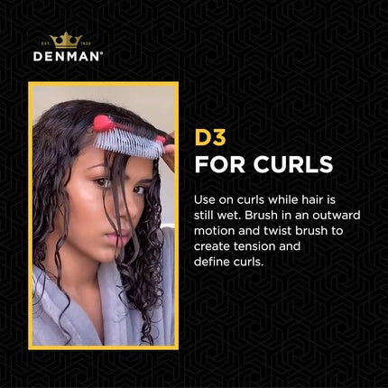 Denman Curly Hair Brush D3 African Violet 7 Row Styling Brush for Detangling Separating Shaping and Defining Curls
