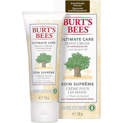 Burt's Bees Hand Cream for Dry Hands Ultimate Care Moisturizing Hand Cream with Baobab Oil 50g