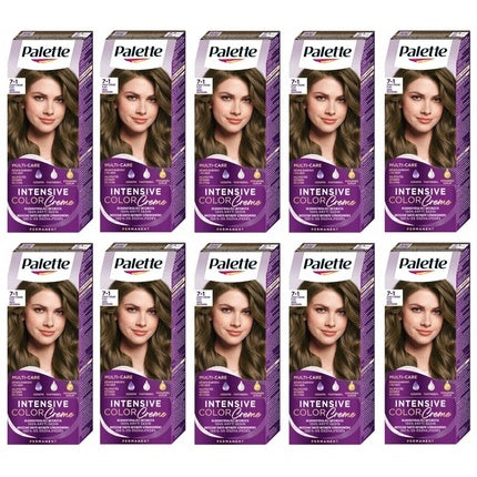 Schwarzkopf Palette Intensive Color Creme 7-1 Ash Medium Brown - Pack of 10