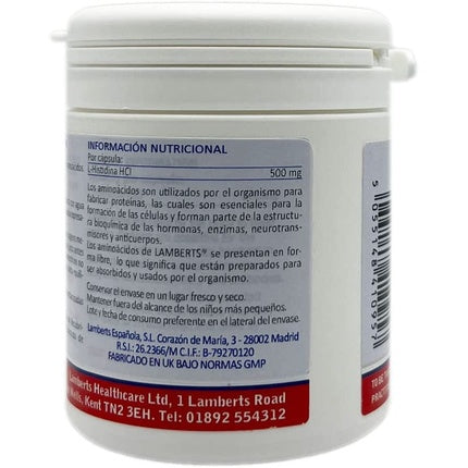 Lamberts L-Histidine HCl 500mg 30 Capsules