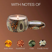 Voluspa Baltic Amber Candle Mini Tin 4 Oz 25 Hour Burn Time Coconut Wax
