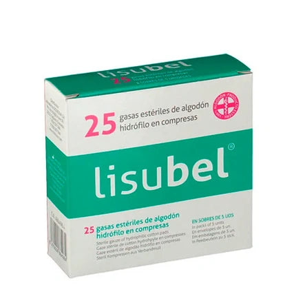 Lisubel Sterile Gauze Pads Hydrofolic Cotton Compresses 25 Units