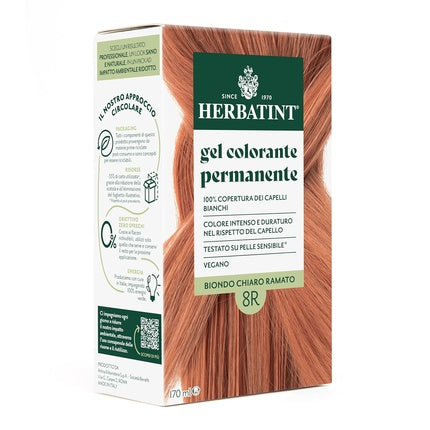 Herbatint Permanent Hair Color Gel 8R Light Blonde Copper 170ml - Ammonia-Free