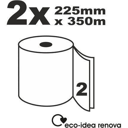 Renova Green Multipurpose Rolls 350m White Paper 2 Ply Ecolabel Certified