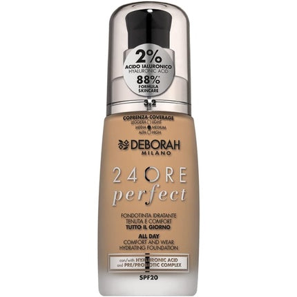 Deborah Milano 24 Hour Liquid Foundation Perfect Moisturizing SPF 20 30ml