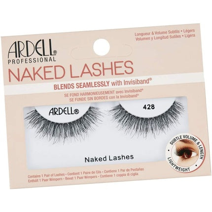 ARDELL Naked Lashes Real Hair False Eyelashes 428 - Natural Vegan Reusable Fake Lashes for Gluing - 1 Pair